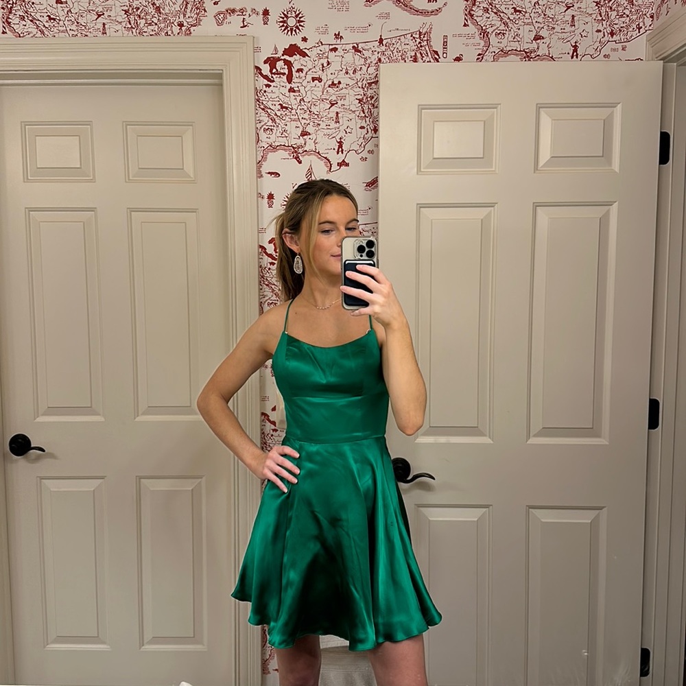 Sherri Hill Mini Dress (Green, 0)